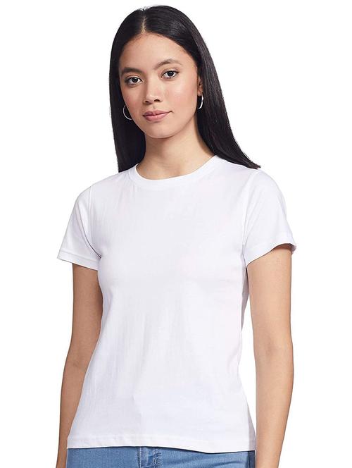 white plain round neck t-shirt - 21140194 - Very Small Image - 1