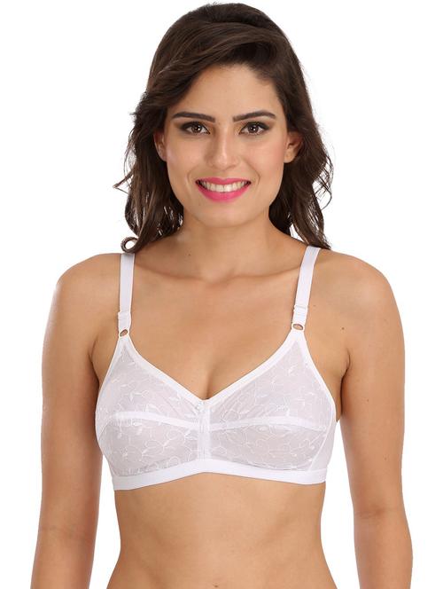 white cotton blend regular bra - 21141405 - Very Small Image - 1
