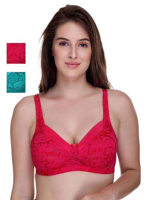women pack of 2 self-designed regular bra - 21141426 - Very Small Image - 1