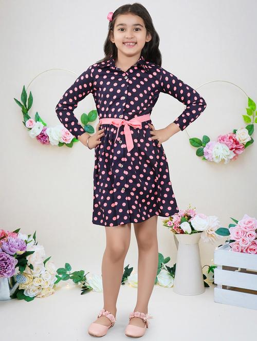 navy blue printed frock - 21142543 - Very Small Image - 1