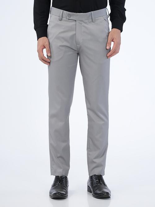 solid grey formal trouser - 21142901 - Very Small Image - 1