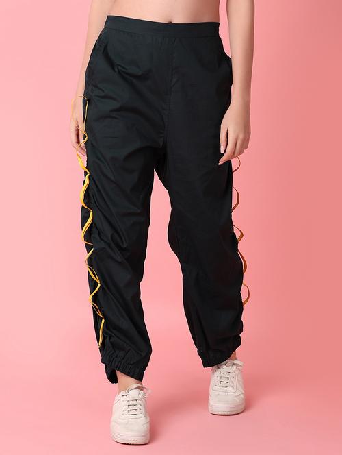women black solid joggers - 21143105 - Very Small Image - 1