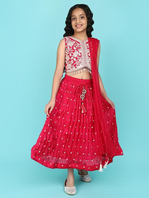 pink satin lehenga choli - 21143472 - Very Small Image - 1