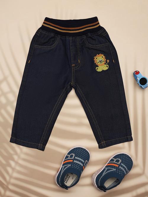 boys navy blue solid denim plain jean - 21143492 - Very Small Image - 1