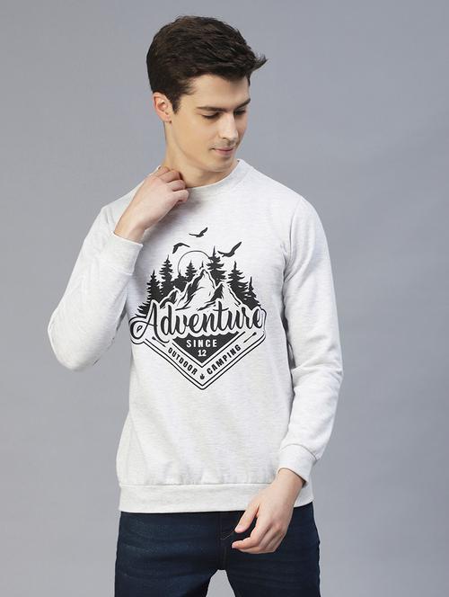 off white fleece front print sweatshirt - 21143716 - Very Small Image - 1