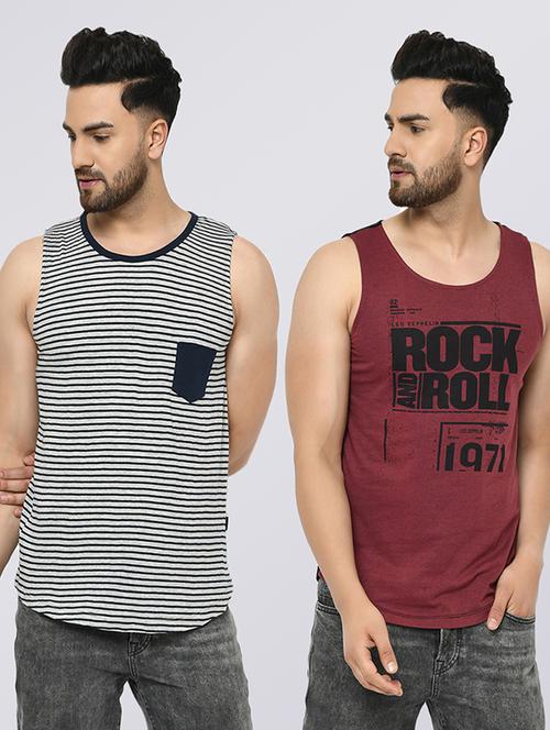 pack of 2 printed vest - 21143896 - Very Small Image - 1