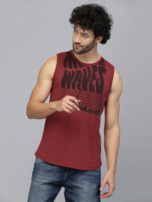 men printed sleeveless vest - 21143910 - Very Small Image - 1
