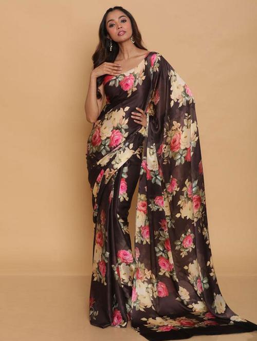 women floral printed saree with blouse - 21144713 - Very Small Image - 1