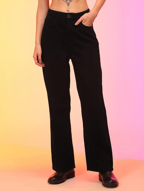 solid black straight fit jeans - 21145028 - Very Small Image - 1