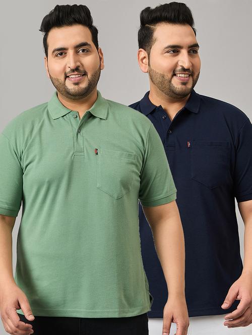pack of 2 solid multi coloured polo t-shirt - 21145455 - Very Small Image - 1