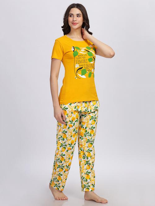 women printed pyjama nightwear set - 21145633 - Very Small Image - 1