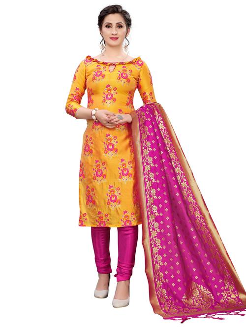 women floral print unstitched suit set - 21146421 - Very Small Image - 1