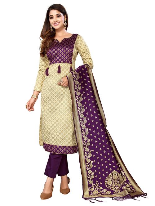 women self design unstitched suit set - 21147117 - Very Small Image - 1