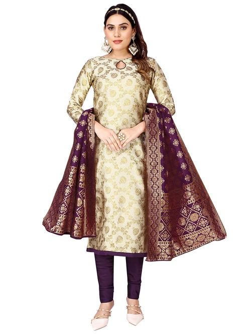 women self design unstitched suit set - 21147278 - Very Small Image - 1