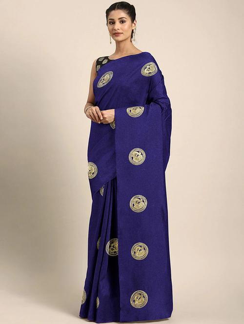 blue embroidered saree - 21148546 - Very Small Image - 1
