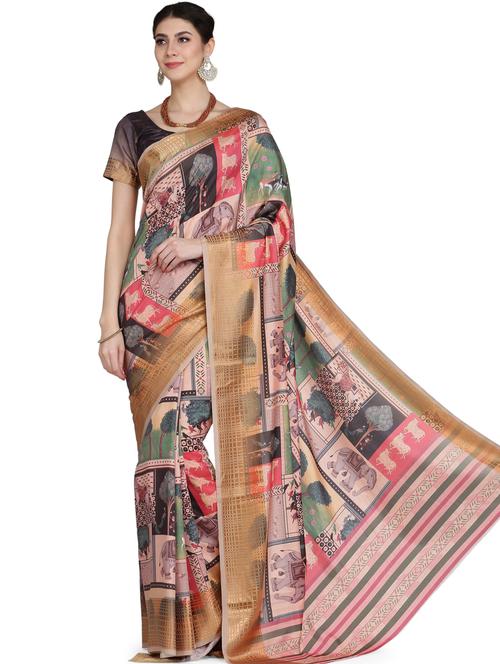 women multi color printed saree - 21148597 - Very Small Image - 1