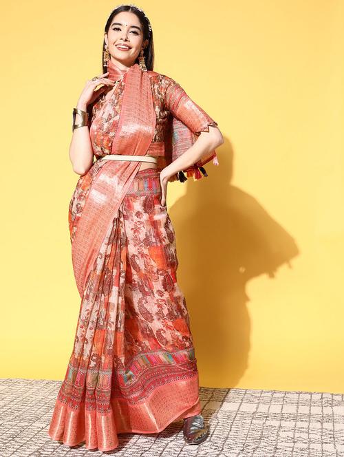 multi colored georgette printed saree - 21148737 - Very Small Image - 1