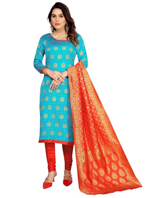 women self design unstitched suit set - 21149581 - Very Small Image - 1