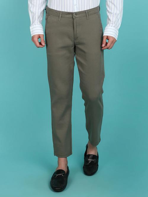 green cotton blend casual trouser - 21151263 - Very Small Image - 1