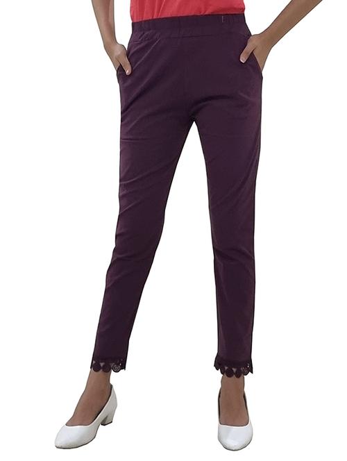 magenta cotton blend jeggings - 21151630 - Very Small Image - 1
