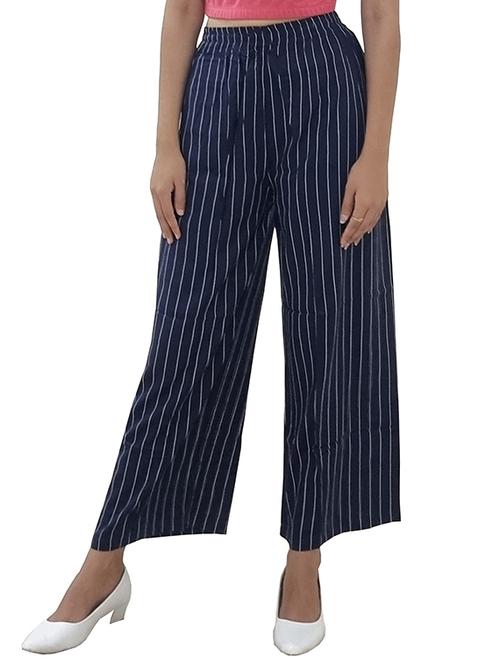women striped mid rise palazzo - 21151635 - Very Small Image - 1