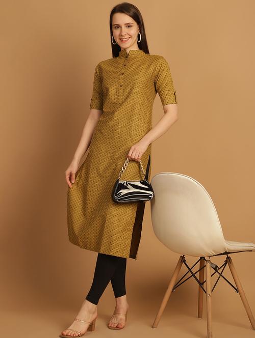 women mandarin neck roll up sleeves straight kurta - 21153501 - Very Small Image - 1