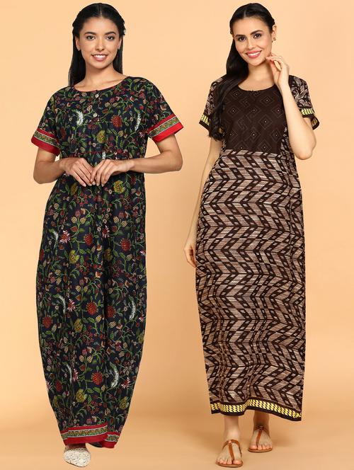 pack of 2 printed nighties - 21153639 - Very Small Image - 1