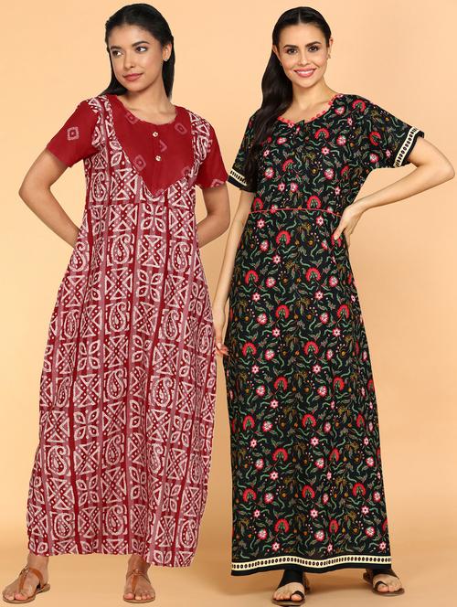 pack of 2 printed nighties - 21153655 - Very Small Image - 1
