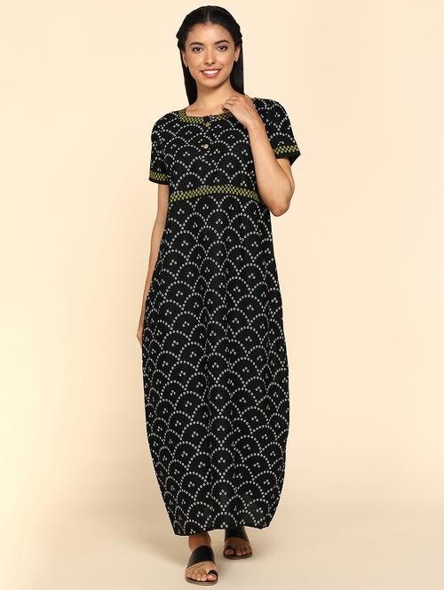 women printed short sleeve cotton nighty - 21153827 - Very Small Image - 1