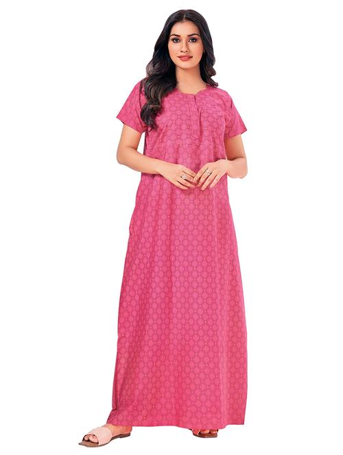 women printed short sleeves nighty - 21153848 - Very Small Image - 1