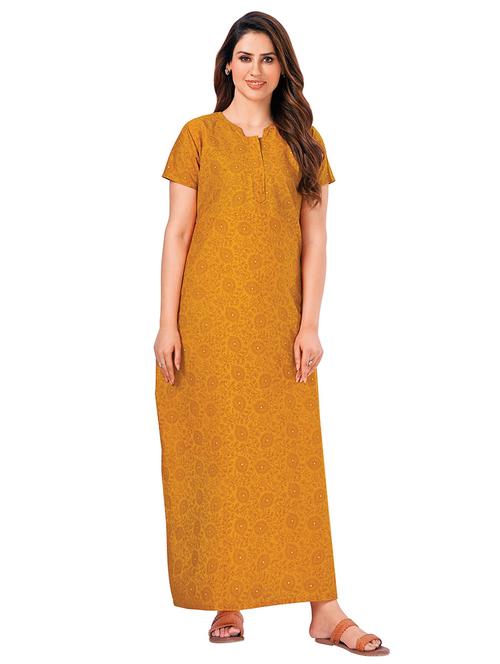 women printed short sleeves nighty - 21153860 - Very Small Image - 1