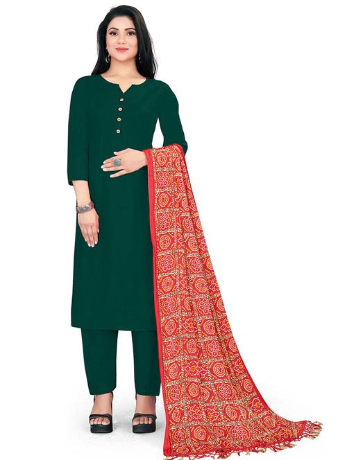 women notch neck kurta pant set with dupatta - 21153882 - Very Small Image - 1