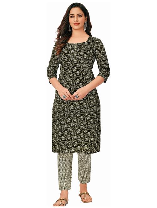women printed cotton straight kurta - 21154186 - Very Small Image - 1