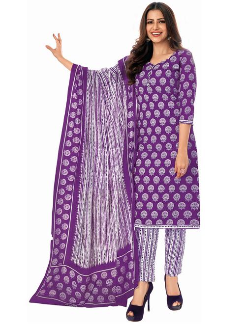 printed kurta bottom with dupatta - 21154225 - Very Small Image - 1