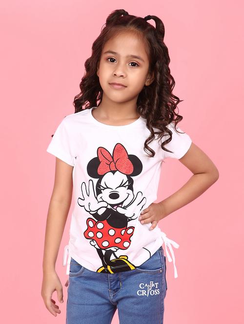 girls white graphic regular tee - 21154427 - Very Small Image - 1