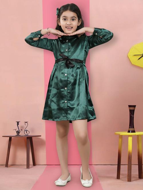 kids girls shirt collared long sleeve frock - 21154749 - Very Small Image - 1
