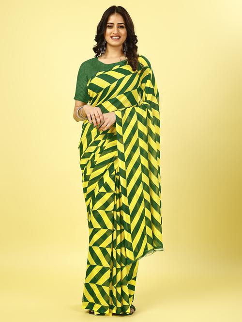women bgeometric printed georgette saree - 21155066 - Very Small Image - 1