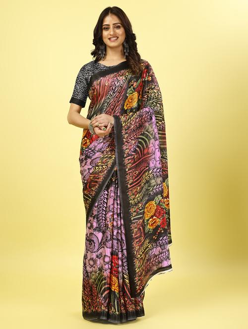 multi color floral printed saree - 21155068 - Very Small Image - 1