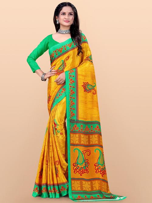 women paisley printed georgette saree - 21155337 - Very Small Image - 1
