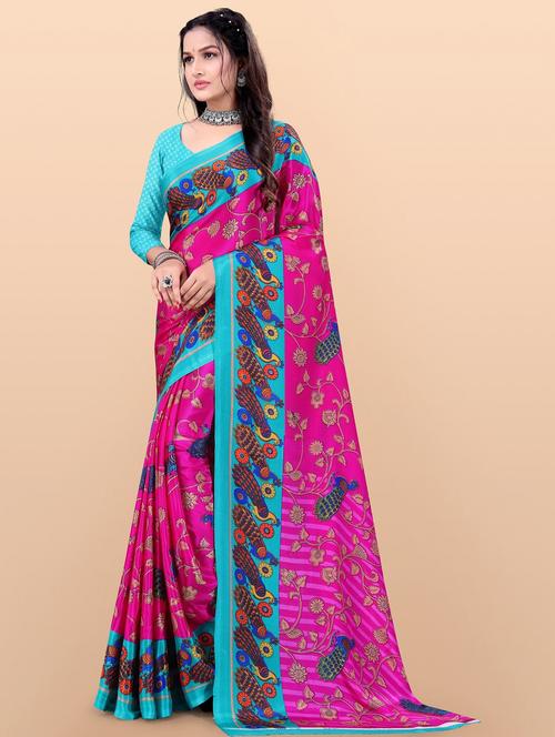 women printed saree with blouse - 21155339 - Very Small Image - 1