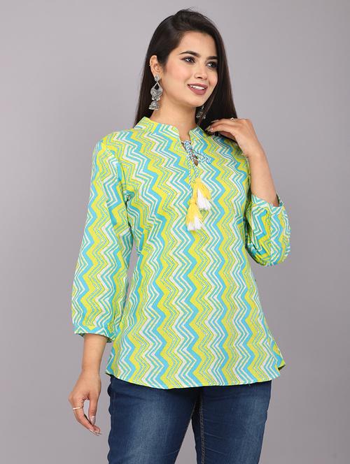 women printed regular a-line top - 21161216 - Very Small Image - 1