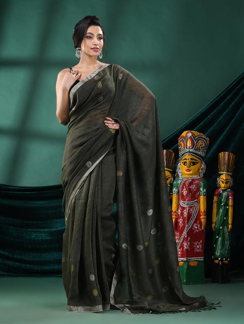 self design handloom saree with blouse - 21161449 - Very Small Image - 1
