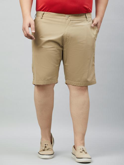 men solid mid rise plus size shorts - 21161607 - Very Small Image - 1