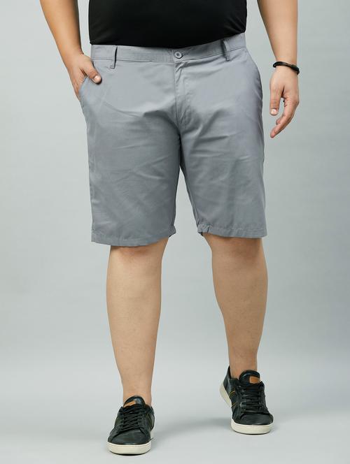 men solid mid rise plus size shorts - 21161609 - Very Small Image - 1