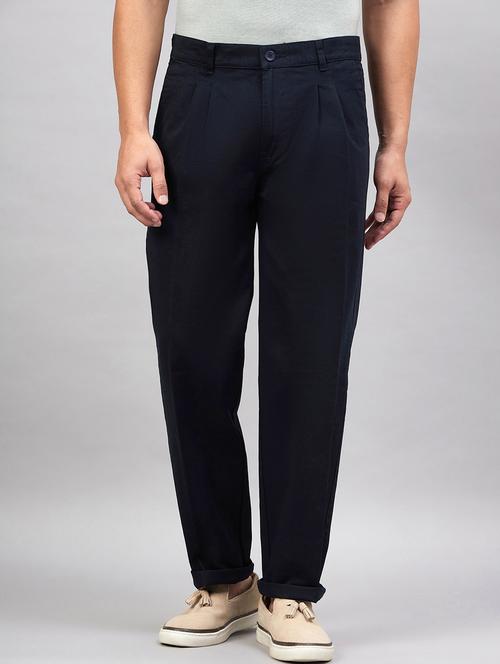 men solid mid rise pleated casual trouser - 21161807 - Very Small Image - 1