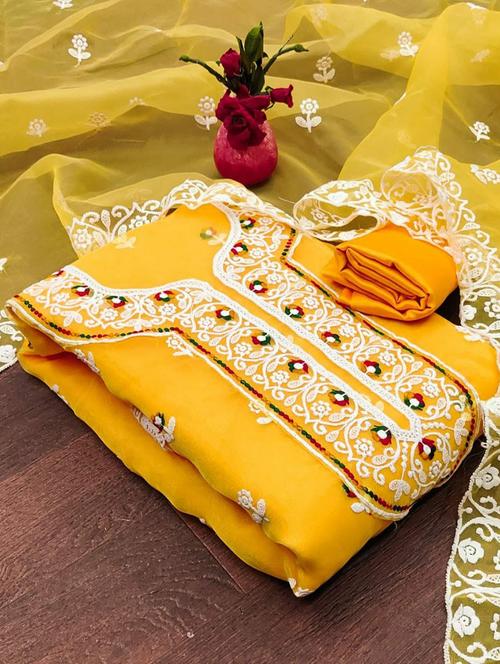 embroidered unstitched suit set - 21167595 - Very Small Image - 1