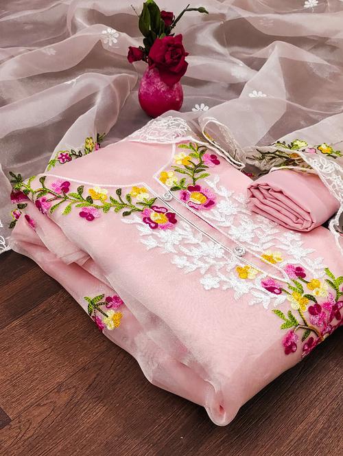 embroidered unstitched suit set - 21167656 - Very Small Image - 1
