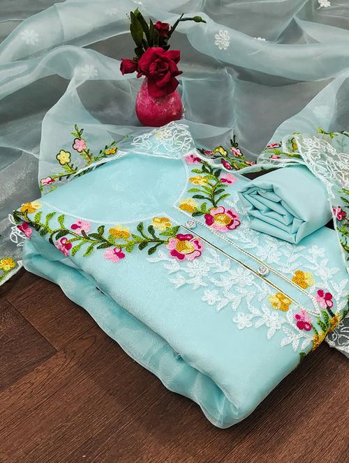 embroidered unstitched suit set - 21167661 - Very Small Image - 1