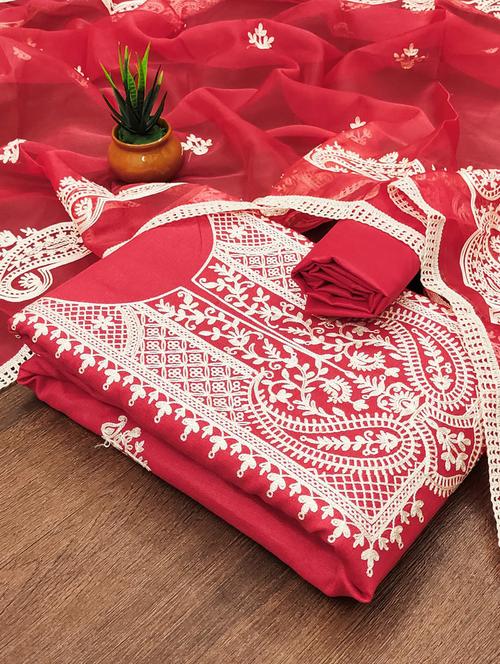 embroidered unstitched suit set - 21167667 - Very Small Image - 1