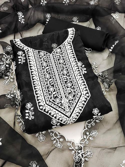 embroidered unstitched suit set - 21167689 - Very Small Image - 1